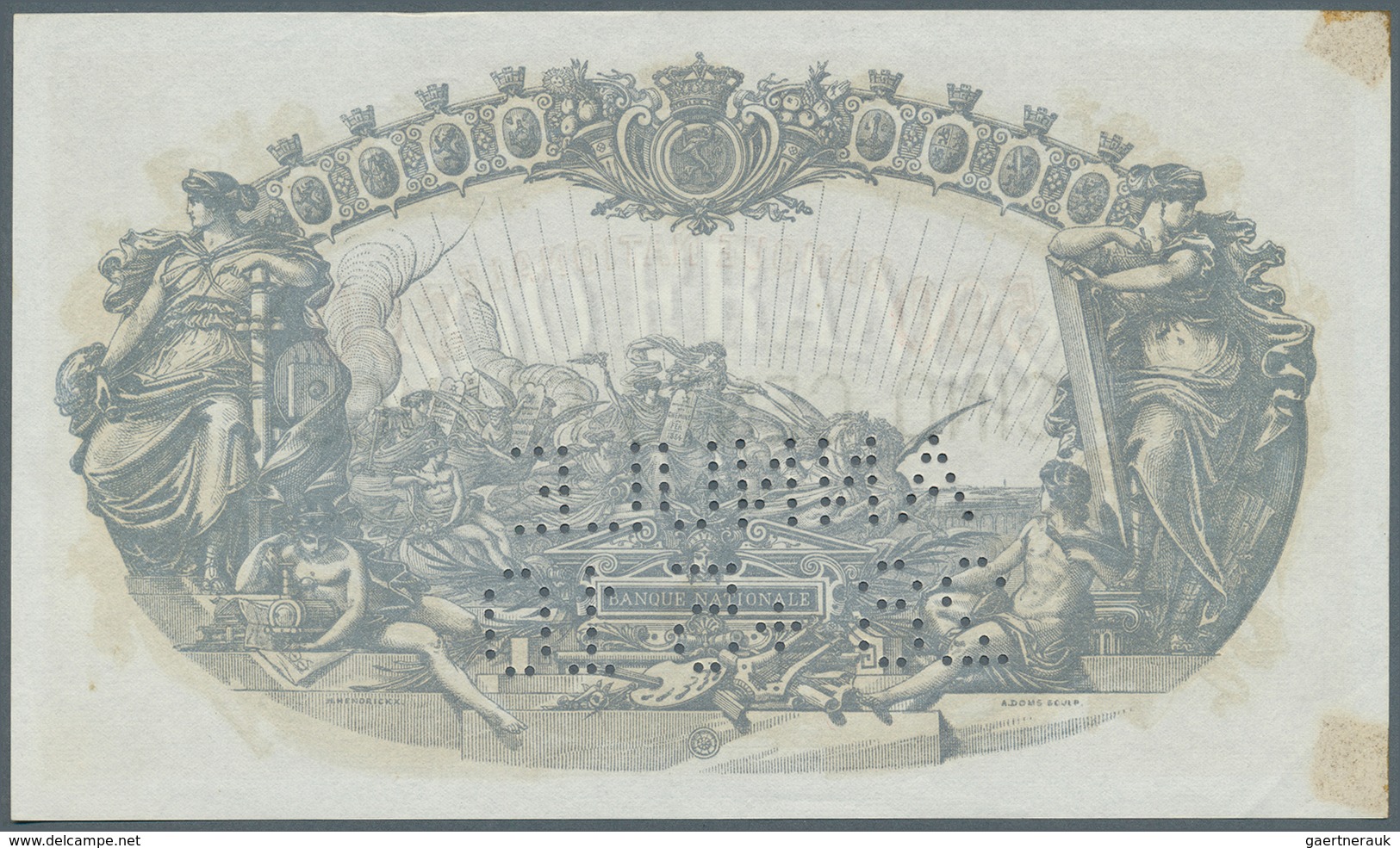 01119 Belgium / Belgien: 500 Francs 1912 P. 65, Highly Rare Unissued Banknote With Perforation "Annule, 28 - [ 1] …-1830 : Voor Onafhankelijkheid