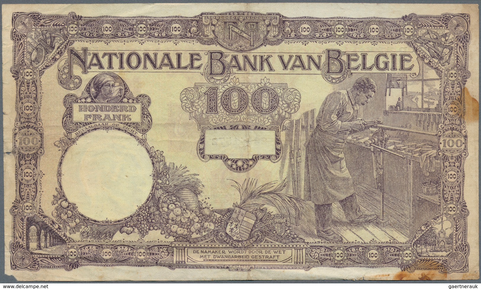 01124 Belgium / Belgien: Set With 4 Banknotes 100 Francs 1924 And 1927, P.95 In Almost Well Worn Condition - [ 1] …-1830 : Antes De La Independencia