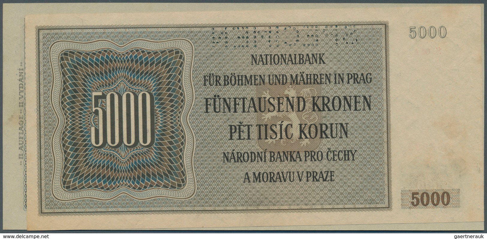 01147 Bohemia & Moravia / Böhmen & Mähren: Set Of 10 Specimen Notes Containing 1, 5 Korona (UNC), 10 Koron - Canada