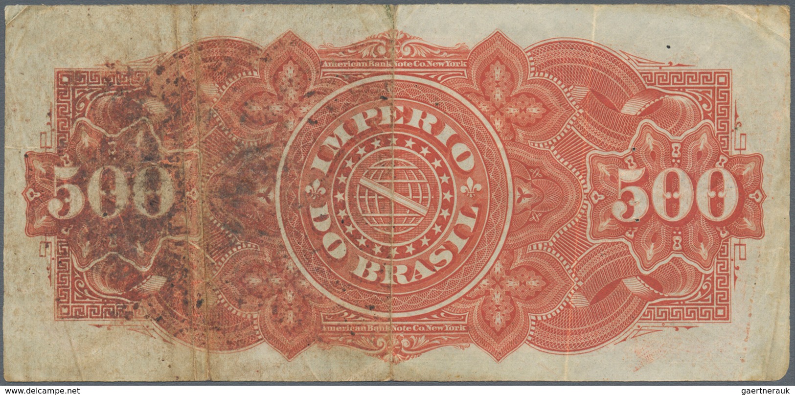 01151 Brazil / Brasilien: 500 Reis ND(1880) P. A243 In Used Condition With Several Vertical Folds And Crea - Brasil