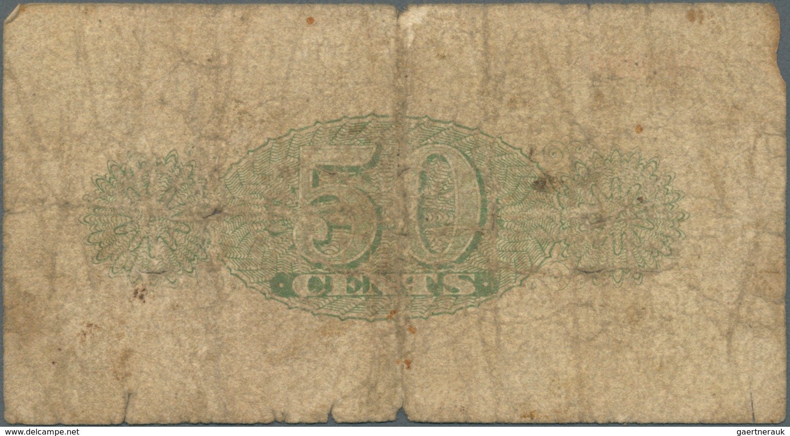 01162 British North Borneo: 50 Cents 1938 In Stronger Used Condition With Several Folds, Creases, Stain An - Andere - Afrika