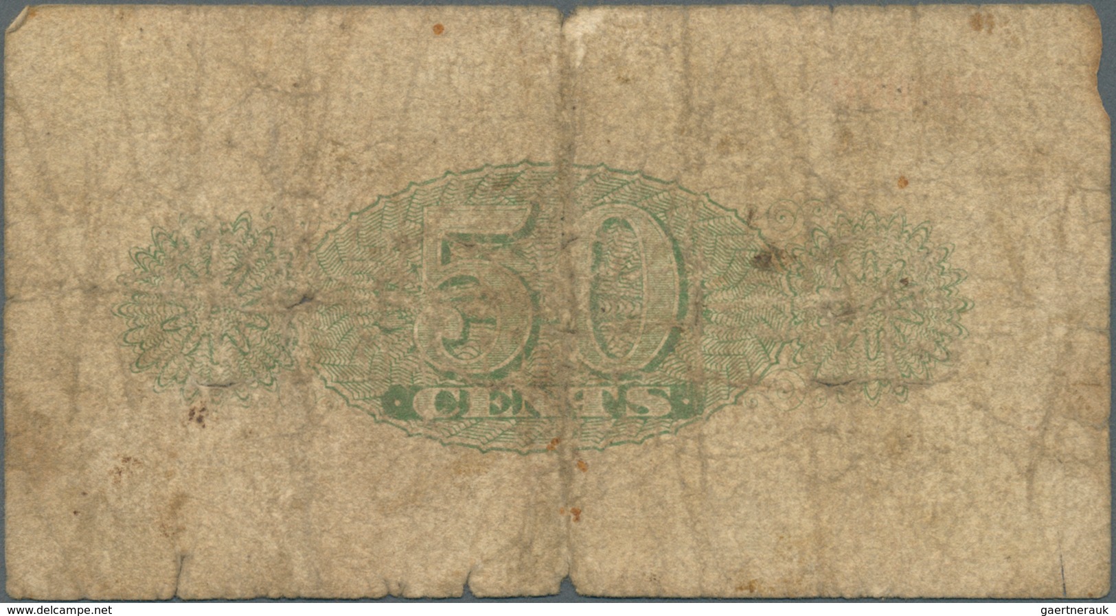 01162 British North Borneo: 50 Cents 1938 In Stronger Used Condition With Several Folds, Creases, Stain An - Otros – Africa