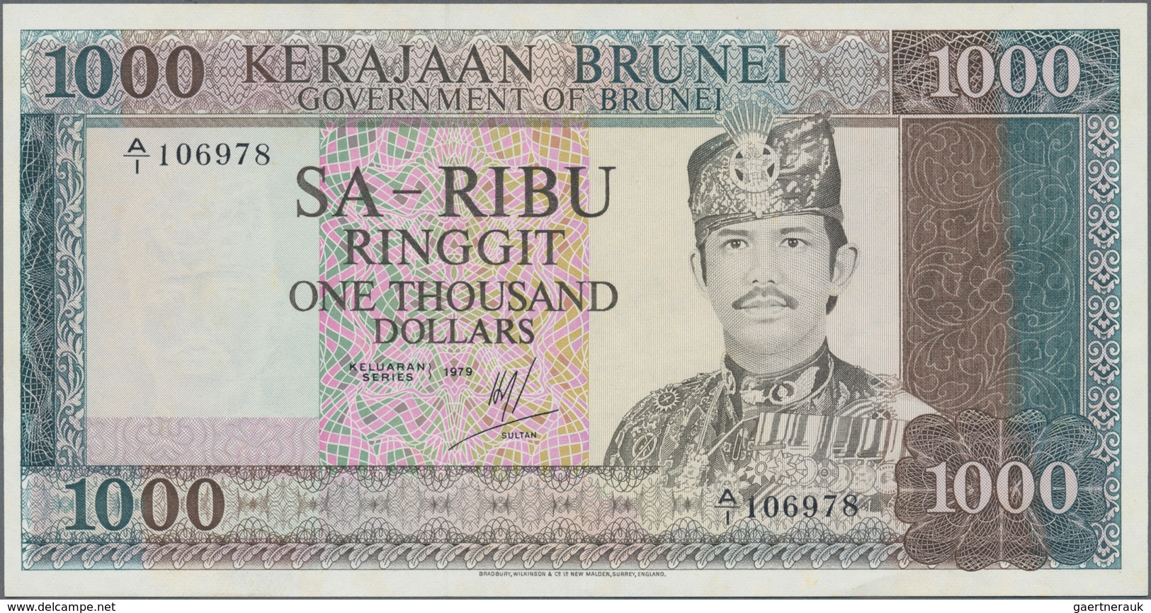 01185 Brunei: 1000 Ringgit 1979, P.12 In UNC - Brunei