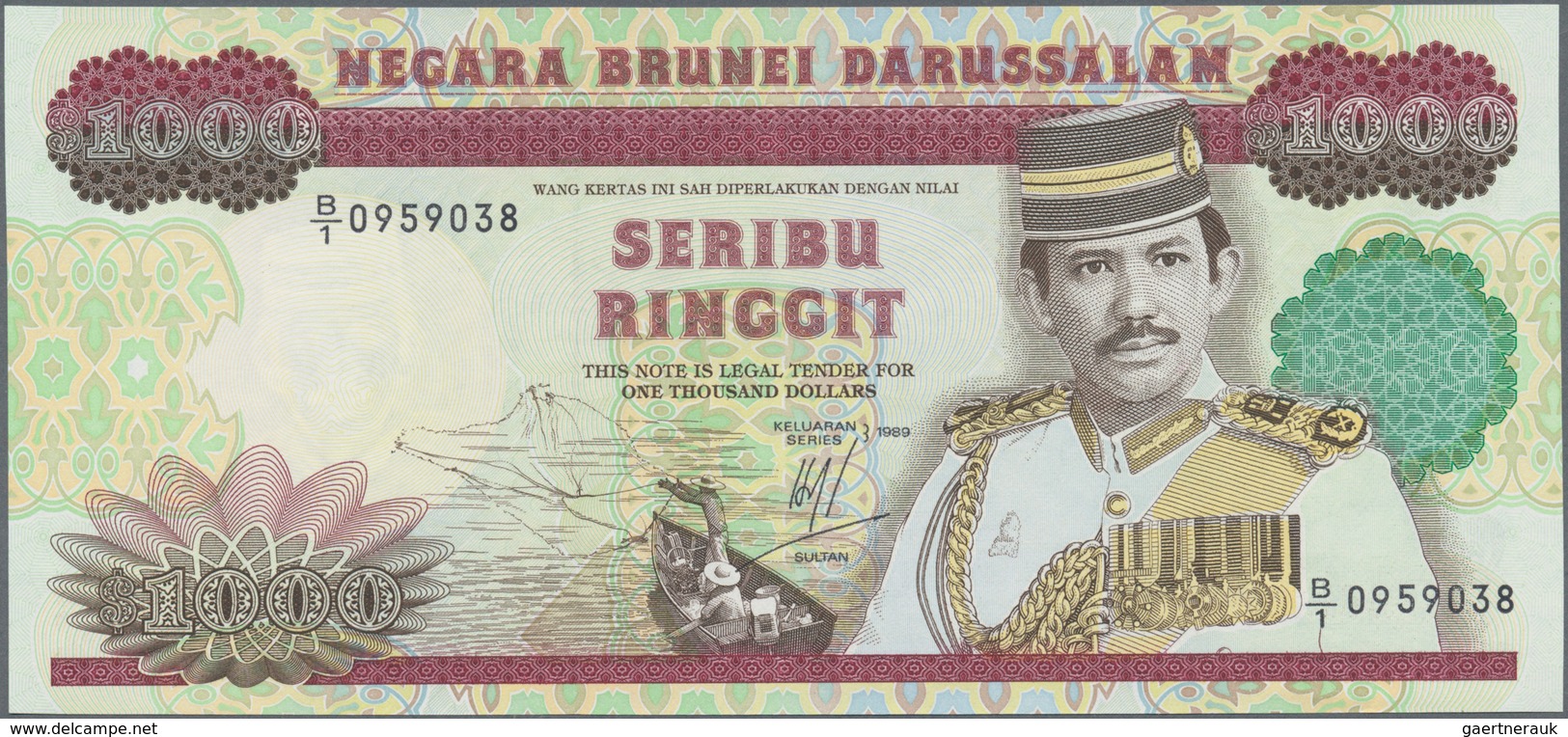 01193 Brunei: 1000 Ringgit 1989, P.19 In UNC Condition - Brunei