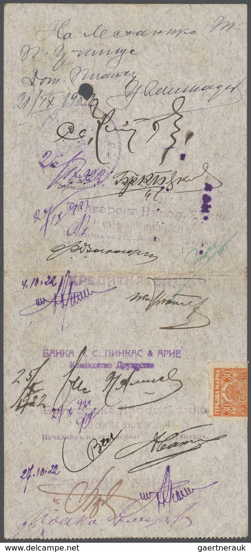 01214 Bulgaria / Bulgarien: 20.000 Leva 1922 P. 33A, Rare Note, Center Fold, Handling In Paper And A Few C - Bulgarie