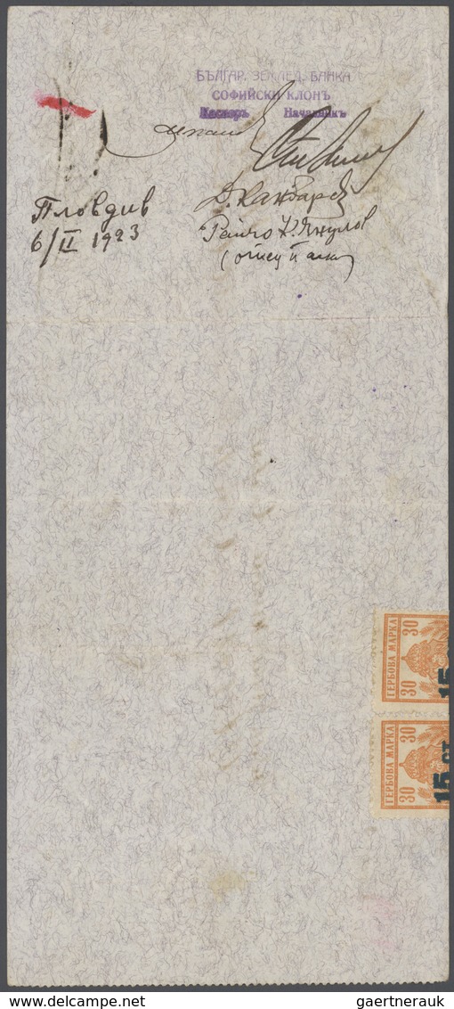 01215 Bulgaria / Bulgarien: 50.000 Leva 1922 P. 33B, Rare Note, 3 Vertical Folds, Handling In Paper, Corne - Bulgarije