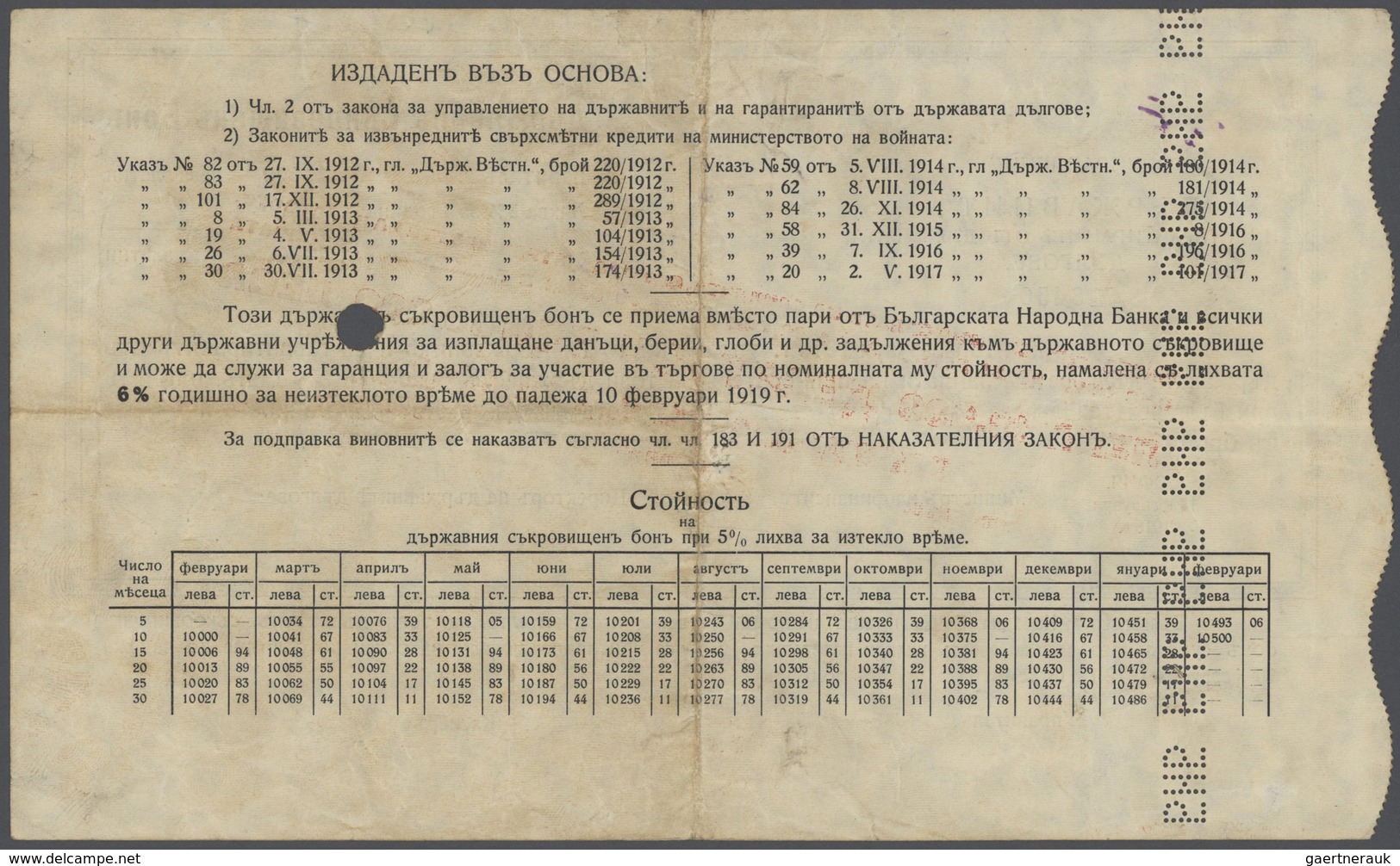 01218 Bulgaria / Bulgarien: 10.000 Leva 1922 P. 33E, Used With Stronger Center Fold, Handling In Paper, On - Bulgaria