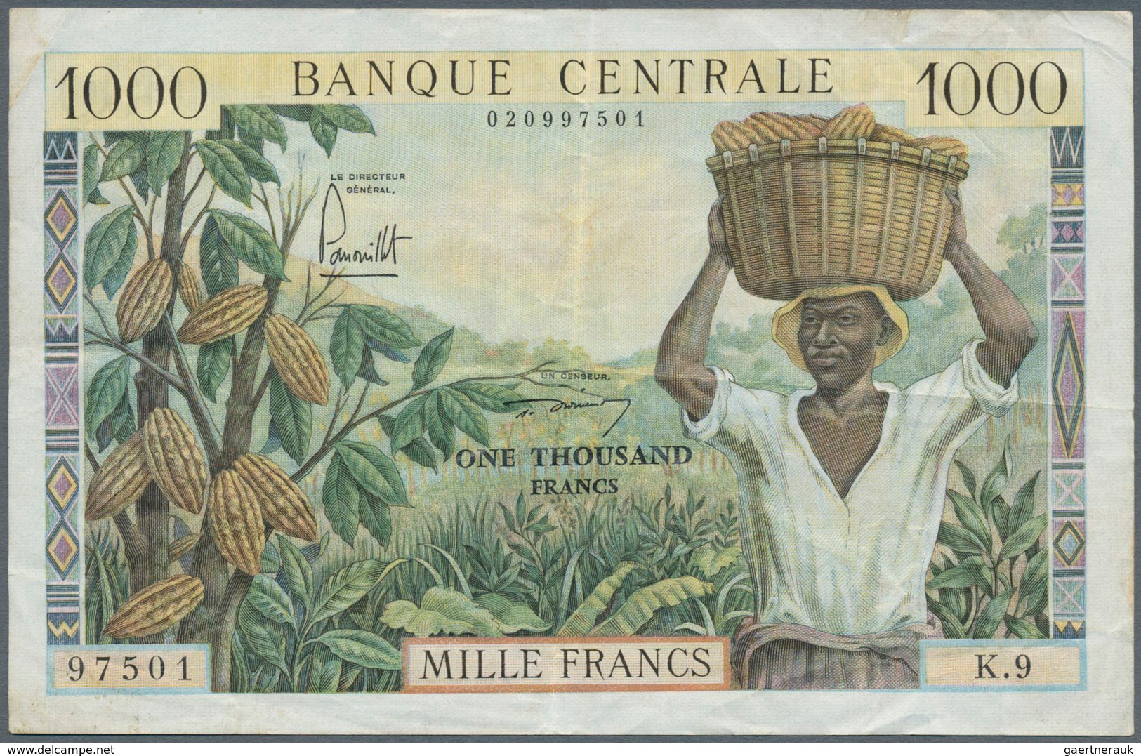 01244 Cameroon / Kamerun: Banque Centrale - République Fédérale Du Cameroun 1000 Francs ND(1962), P.12b, V - Camerún