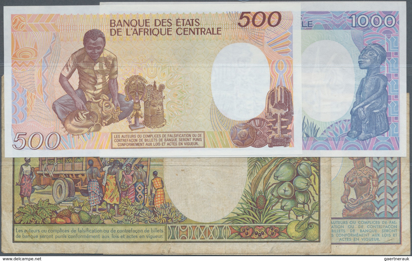 01247 Cameroon / Kamerun: Republique Du Cameroun, Set With 4 Banknotes Containing 1000 And 10.000 Franc S1 - Camerún