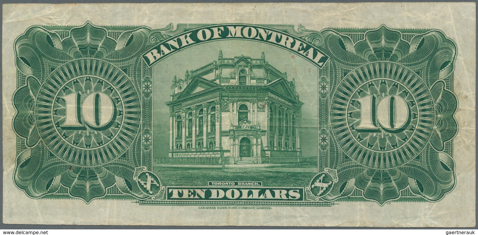 01250 Canada: 10 Dollars 1923 P. S549, In Used Condition With Folds No Holes Or Tears, Condition: F. - Canada