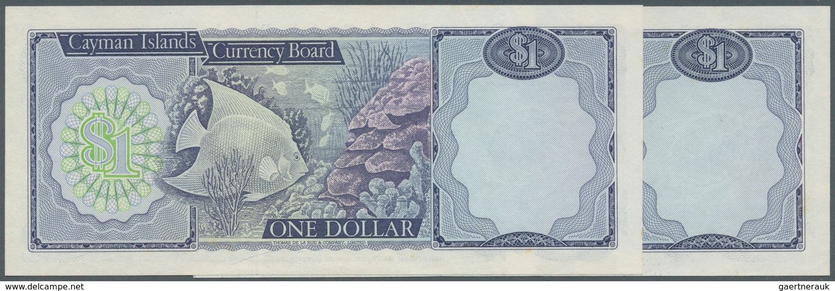 01261 Cayman Islands: Set 2 Pcs CONSECUTIVE 1 Dollar L.1974 P. 5f In Condition: UNC. (2 Pcs) - Iles Cayman