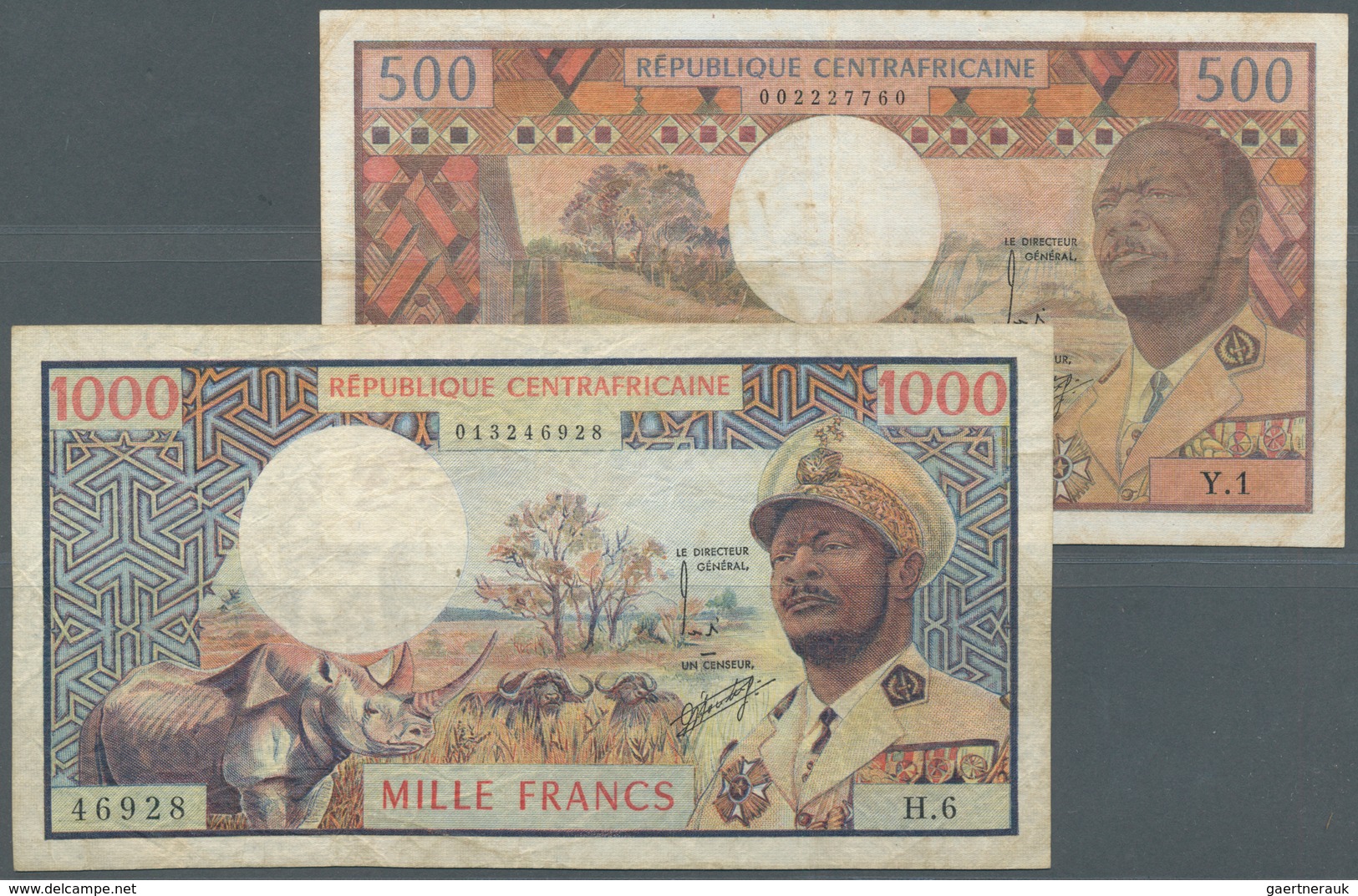 01265 Central African Republic / Zentralafrikanische Republik: Republique Centrafricaine Pair With 500 And - Centraal-Afrikaanse Republiek