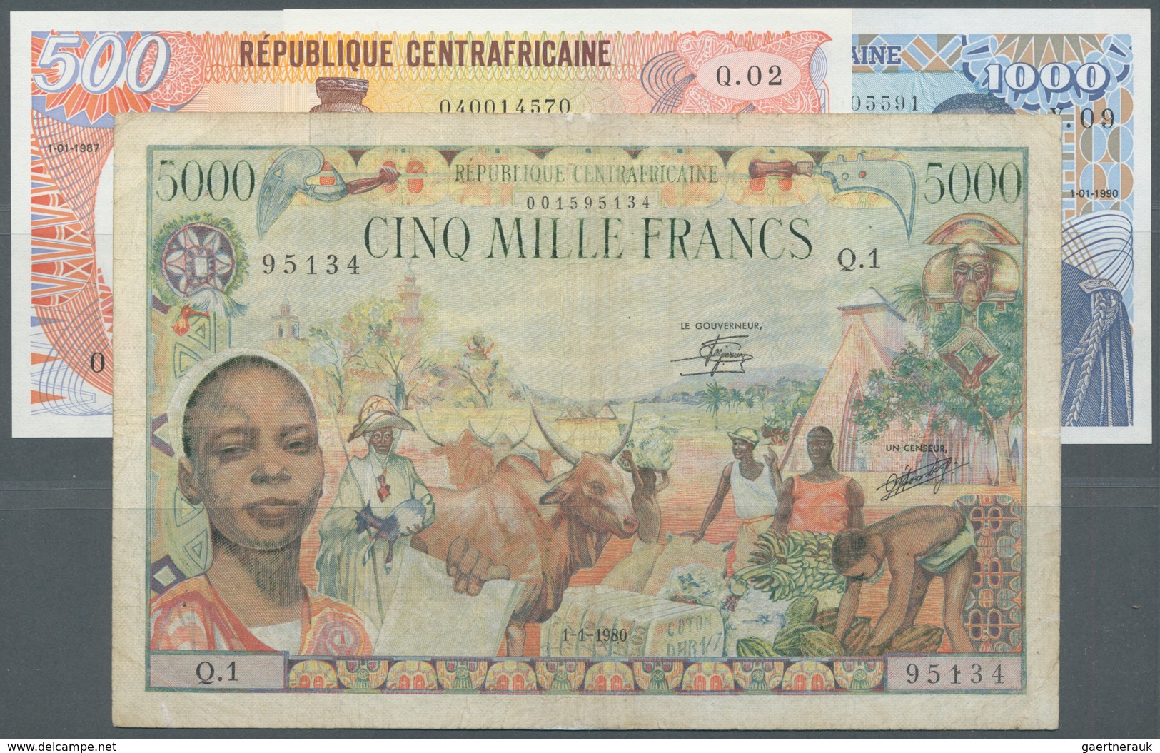 01271 Central African Republic / Zentralafrikanische Republik: Republique Centrafricaine Set With 3 Bankno - Centrafricaine (République)