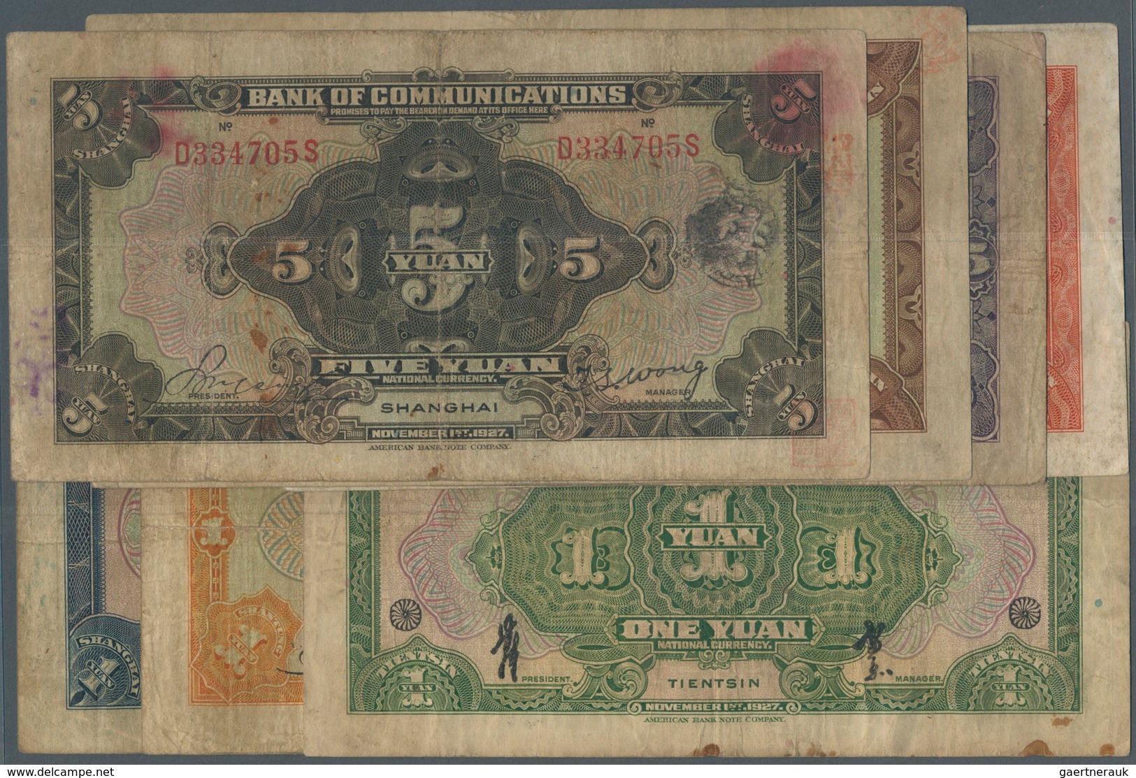 01290 China: Set Of 13 Banknotes Containing The Following Pick Numbers: 145Ac, 145Ba, 145Bb, 145Be, 145C, - China