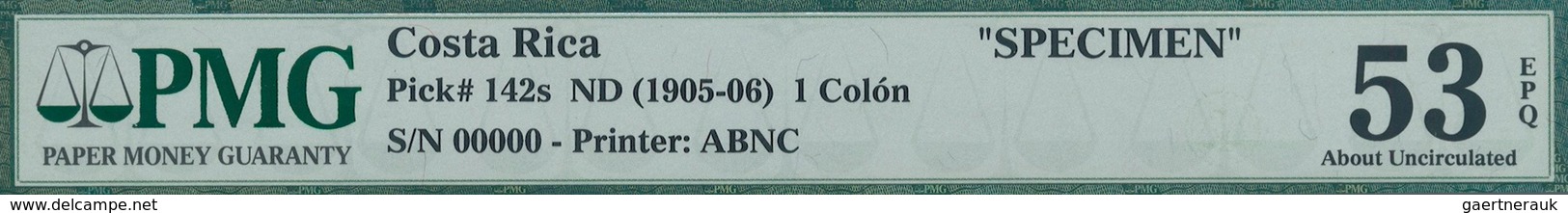 01324 Costa Rica: 1 Colon ND(1905-06) SPECIMEN, P.142s With Hand Stamped Date July 1903 At Upper Part Of T - Costa Rica