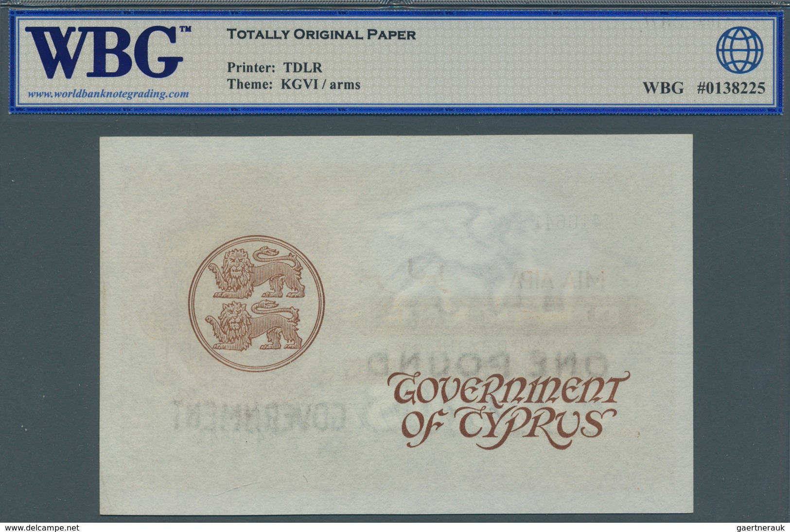 01339 Cyprus / Zypern: 1 Pound 1947, P.24, Minor Spots At Right Border, WBG Grading 58 About UNC Choice TO - Cipro