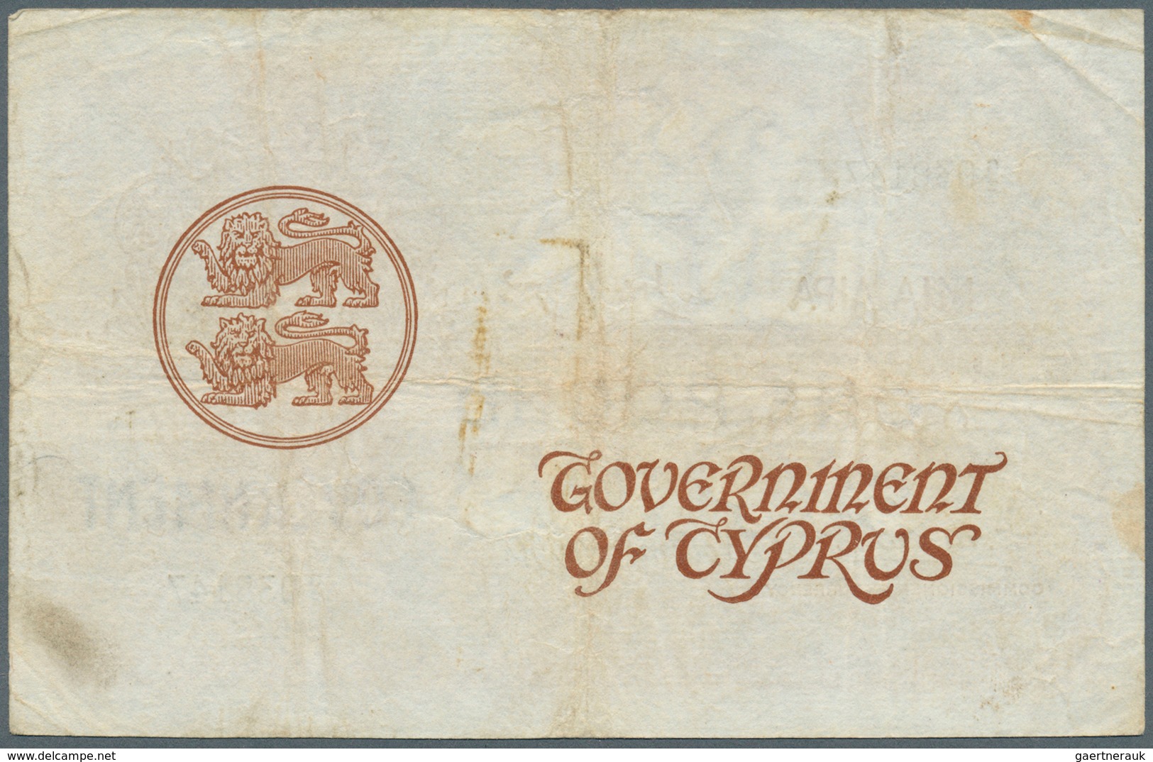 01340 Cyprus / Zypern: 1 Pound 1950, P.24, Used Condition With Several Folds And Stains, Obviously Pressed - Cyprus