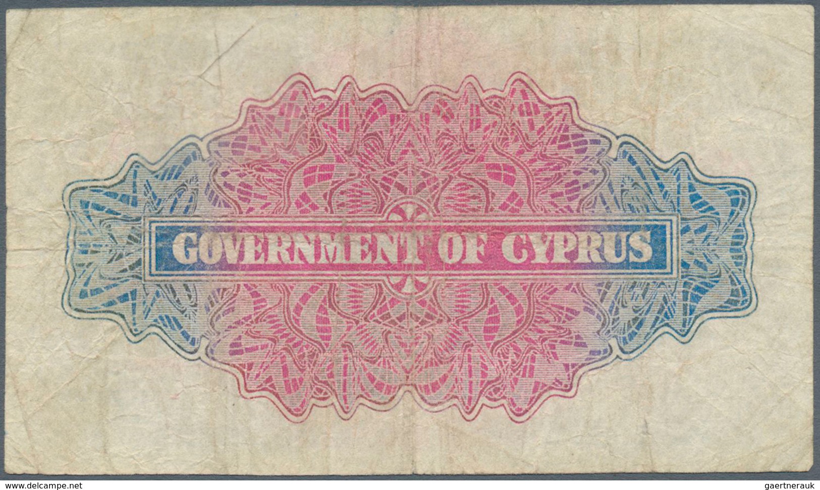 01342 Cyprus / Zypern: 5 Shillings February 1st 1952, P.29, Lightly Toned Paper With Several Folds, Small - Chipre