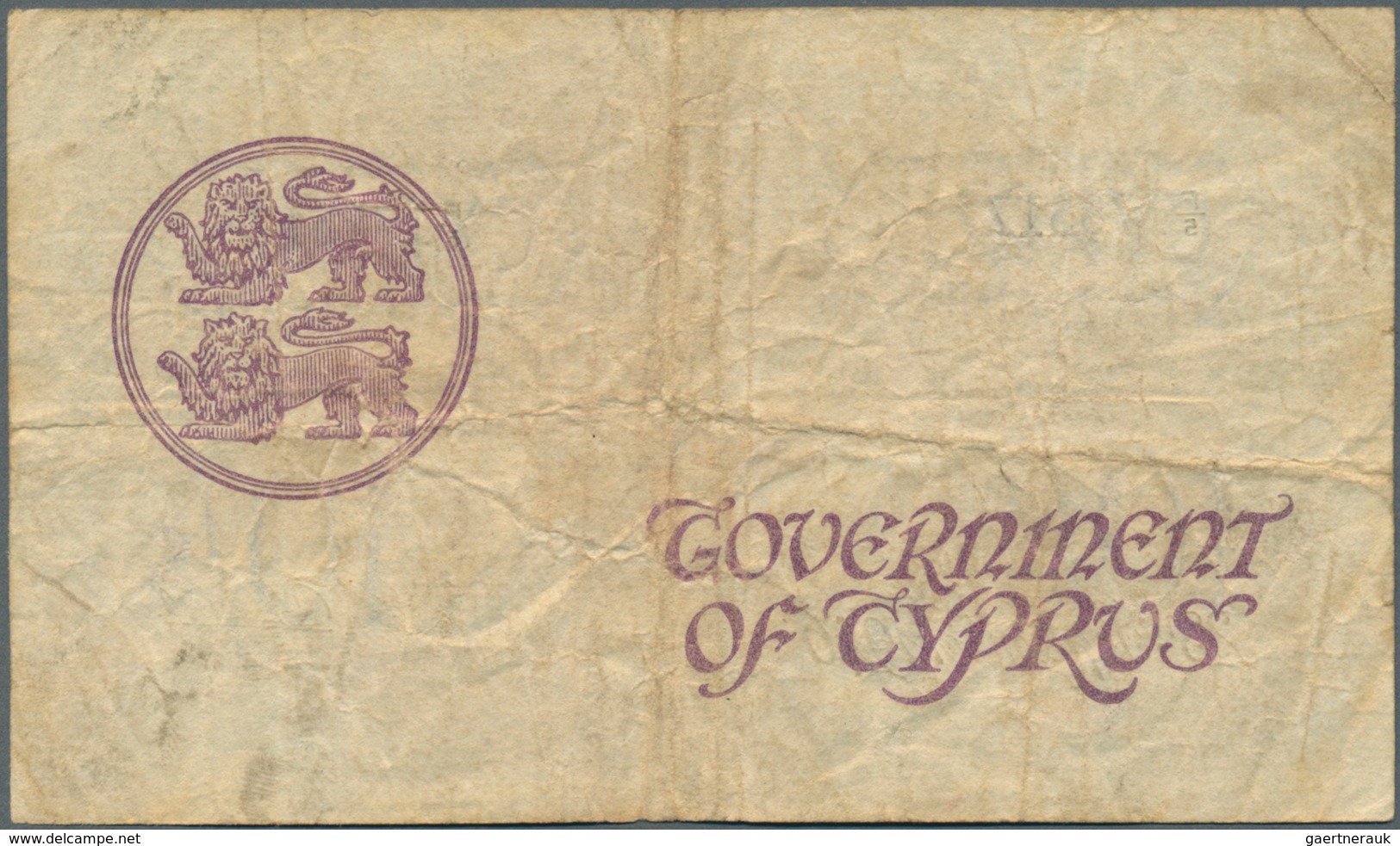 01343 Cyprus / Zypern: 10 Shillings 1946 P. 31 In Used Condition With Several Folds And Creases, No Holes, - Cyprus