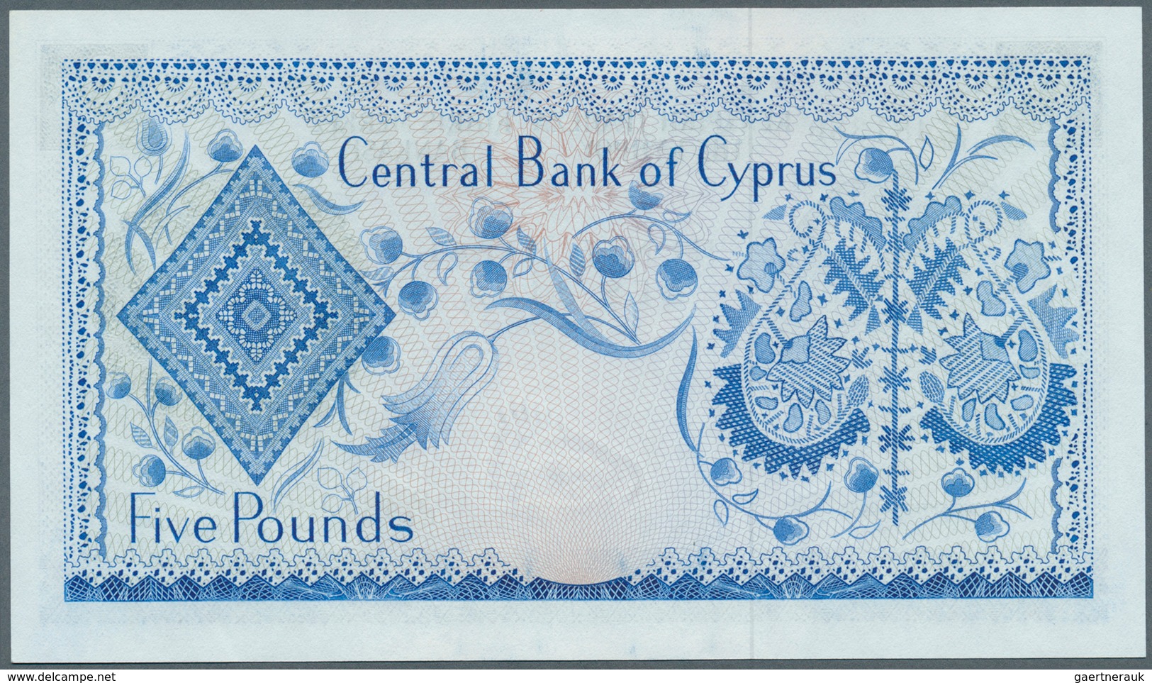 01347 Cyprus / Zypern: 5 Pounds 1975, P.44c, Tiny Dint At Lower Right Corner, Otherwise Perfect. Condition - Cipro