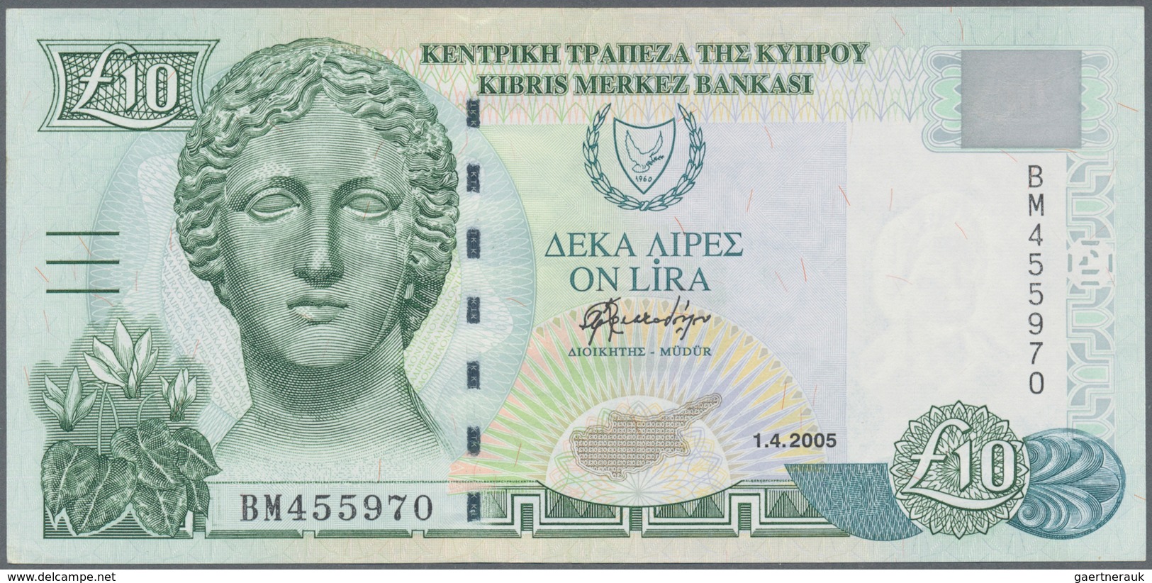 01348 Cyprus / Zypern: Set Of 4 Notes Containing 1 Pound 2004 (2x), 5 Pounds 2003 And 10 Pounds 2005, In C - Cipro