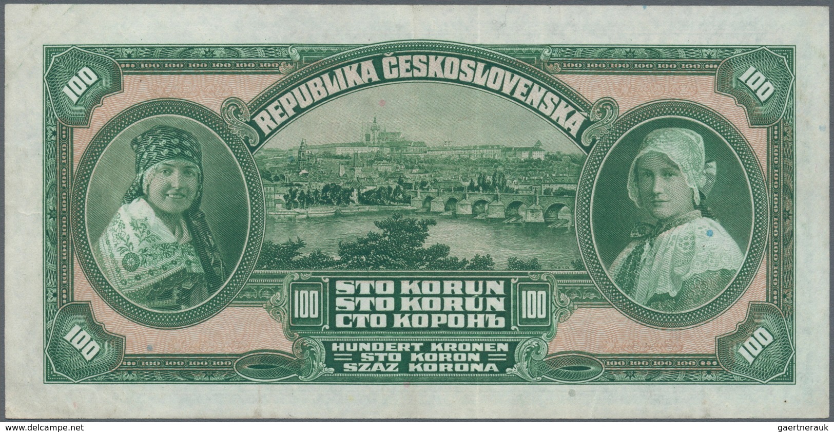 01349 Czechoslovakia / Tschechoslowakei: 100 Korun 1920 P. 17a, In Exceptional Condition For This Type Of - Cecoslovacchia