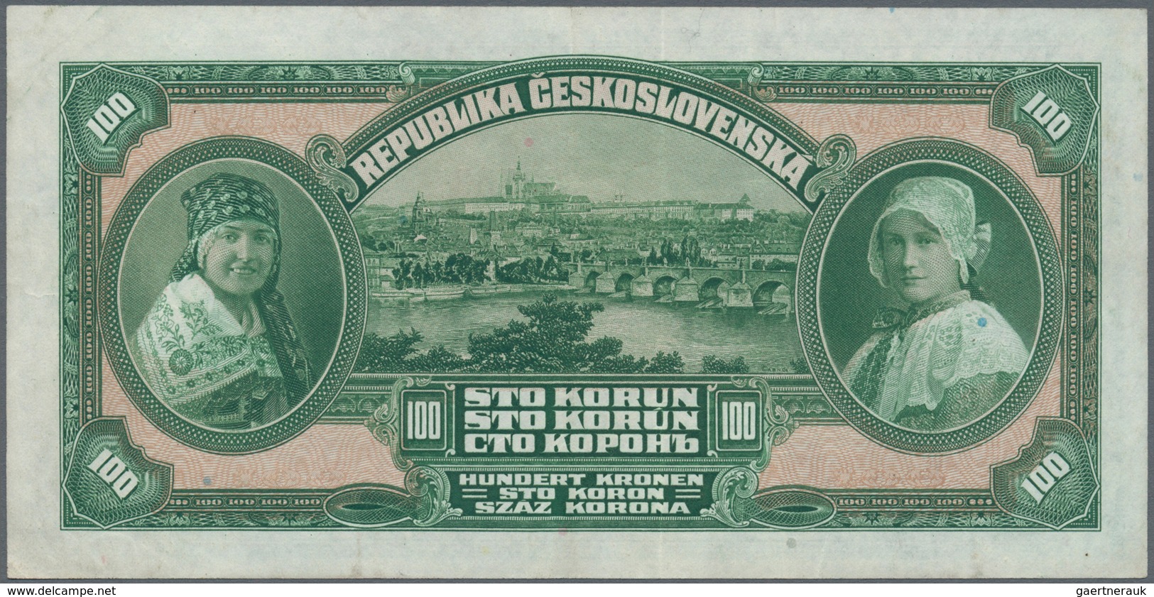 01349 Czechoslovakia / Tschechoslowakei: 100 Korun 1920 P. 17a, In Exceptional Condition For This Type Of - Checoslovaquia