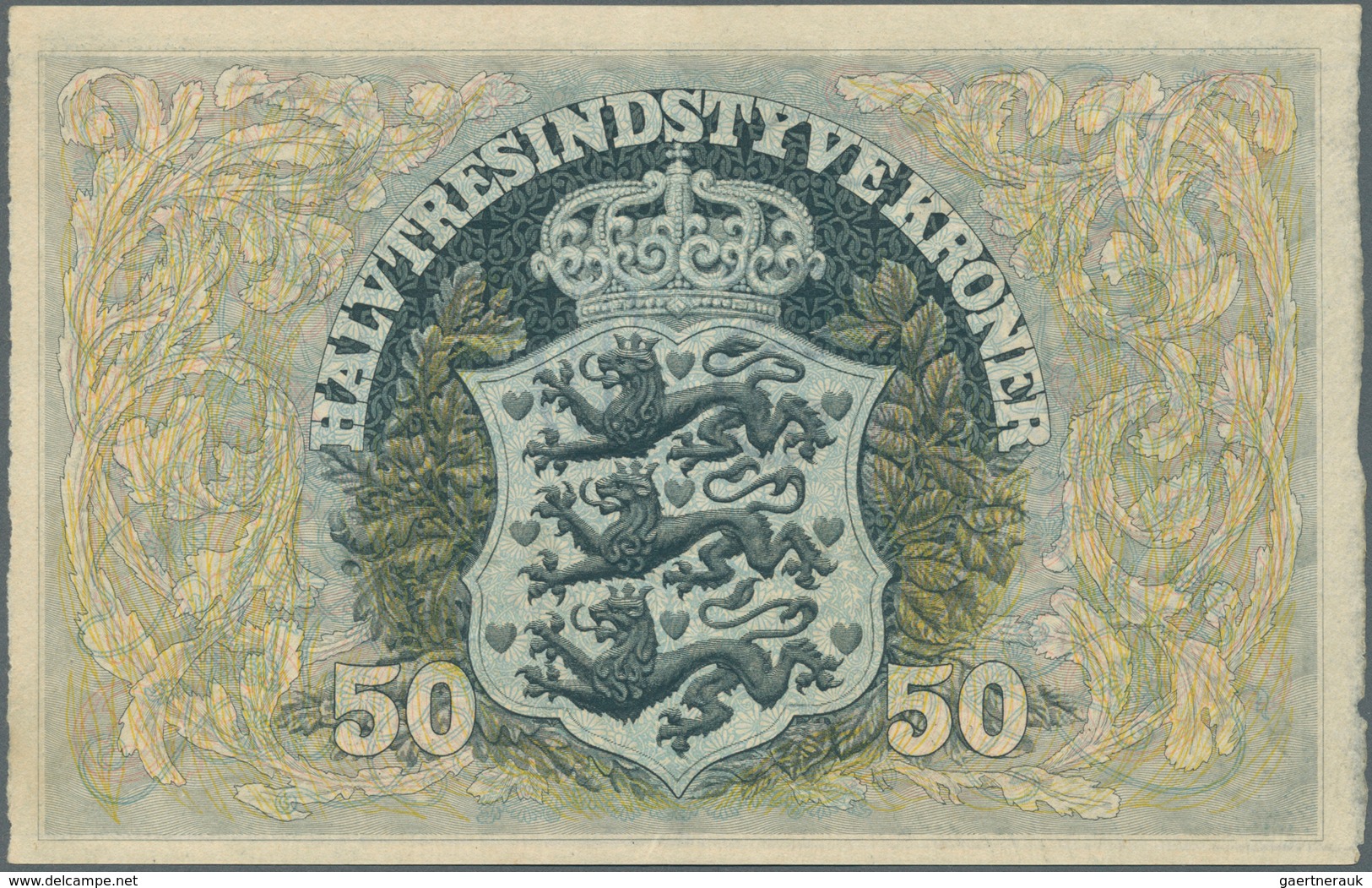 01353 Denmark  / Dänemark: 50 Kroner 1942 P. 32d With Only A Light Center Bend, Crisp Original Paper, Cond - Denemarken