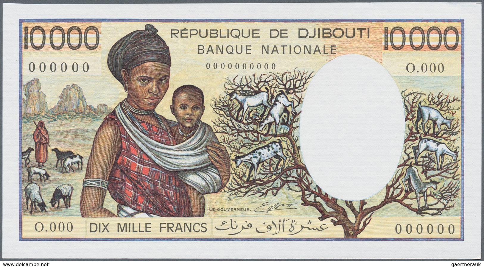 01368 Djibouti / Dschibuti: Rare Set Of 3 Specimen Notes Containing 1000, 500 And 10.000 Francs ND(1984-99 - Djibouti