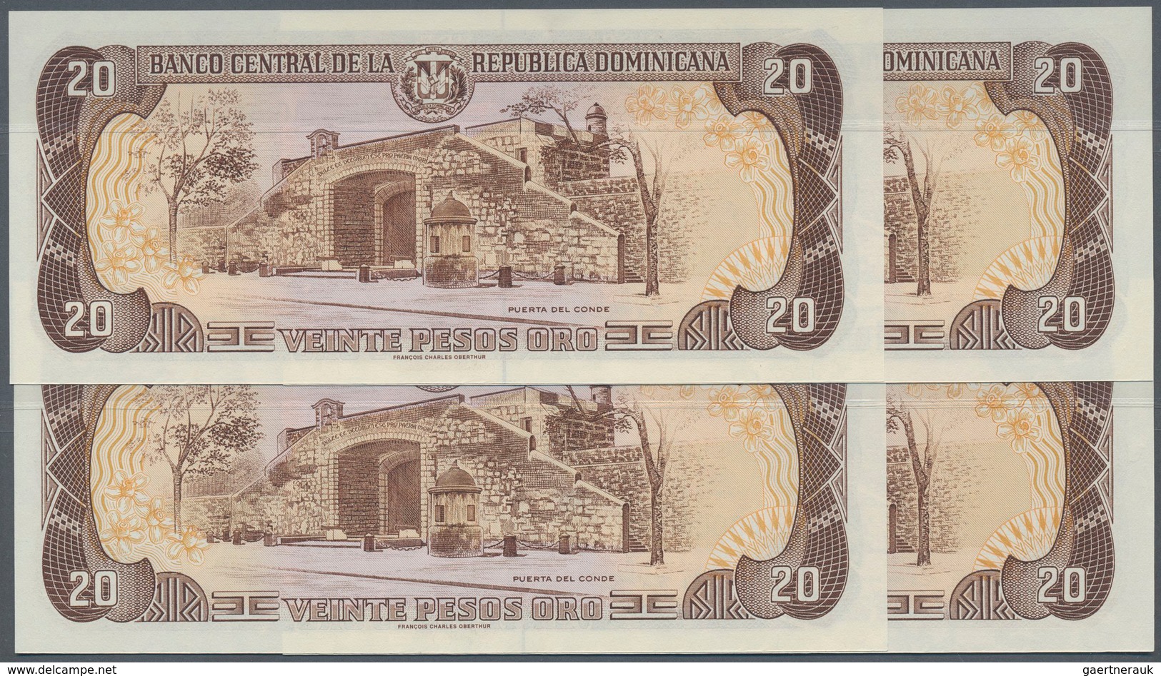 01385 Dominican Republic / Dominikanische Republik: Set Of 4 Notes 20 Pesos 1997 Specimen P. 154s, All Wit - Dominicana