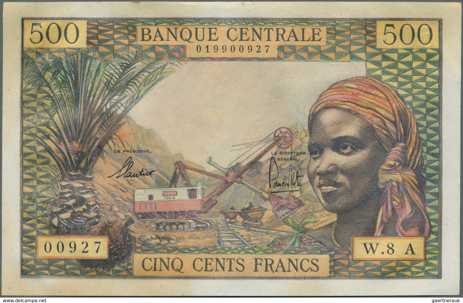 01404 Equatorial African States: Equatorial African States Letter "A" = Chad 500 Francs ND(1963), P.4a, Li - Altri – Africa