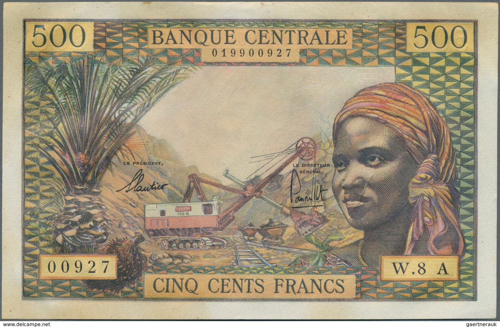 01404 Equatorial African States: Equatorial African States Letter "A" = Chad 500 Francs ND(1963), P.4a, Li - Otros – Africa
