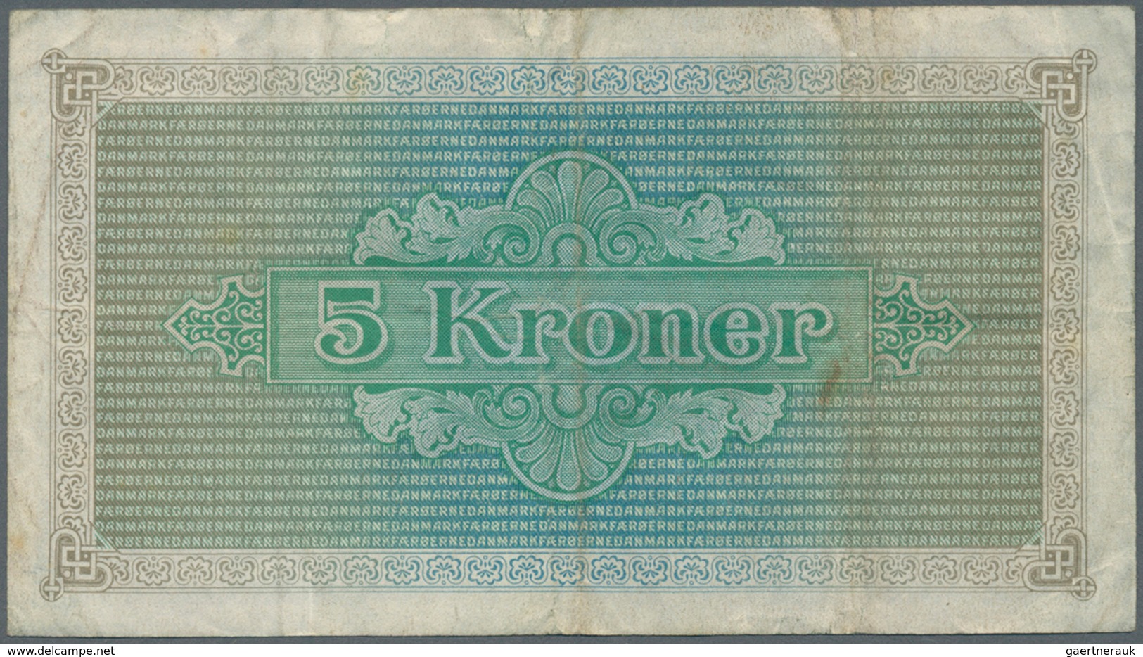 01428 Faeroe Islands / Färöer: 5 Kroner 1940 P. 10, Several Vertical Folds But No Holes Or Tears, Paper St - Islas Faeroes