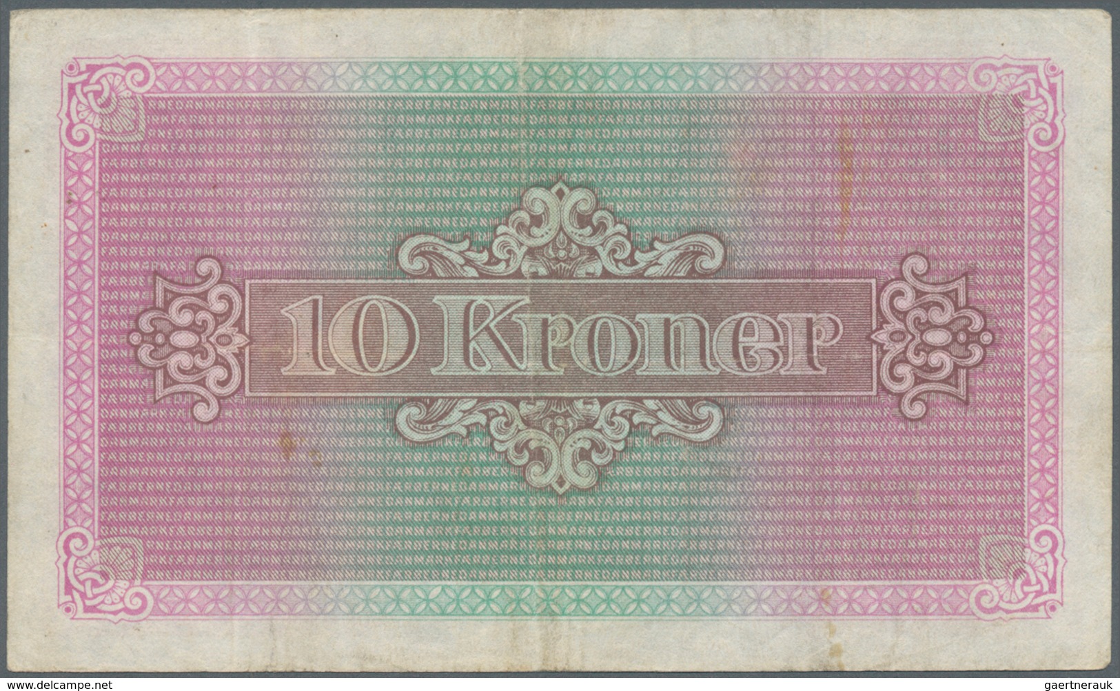 01429 Faeroe Islands / Färöer: 10 Kroner 1940 P. 11a, Pressed, Traces Of Former Folds Especially Visible O - Isole Faroer