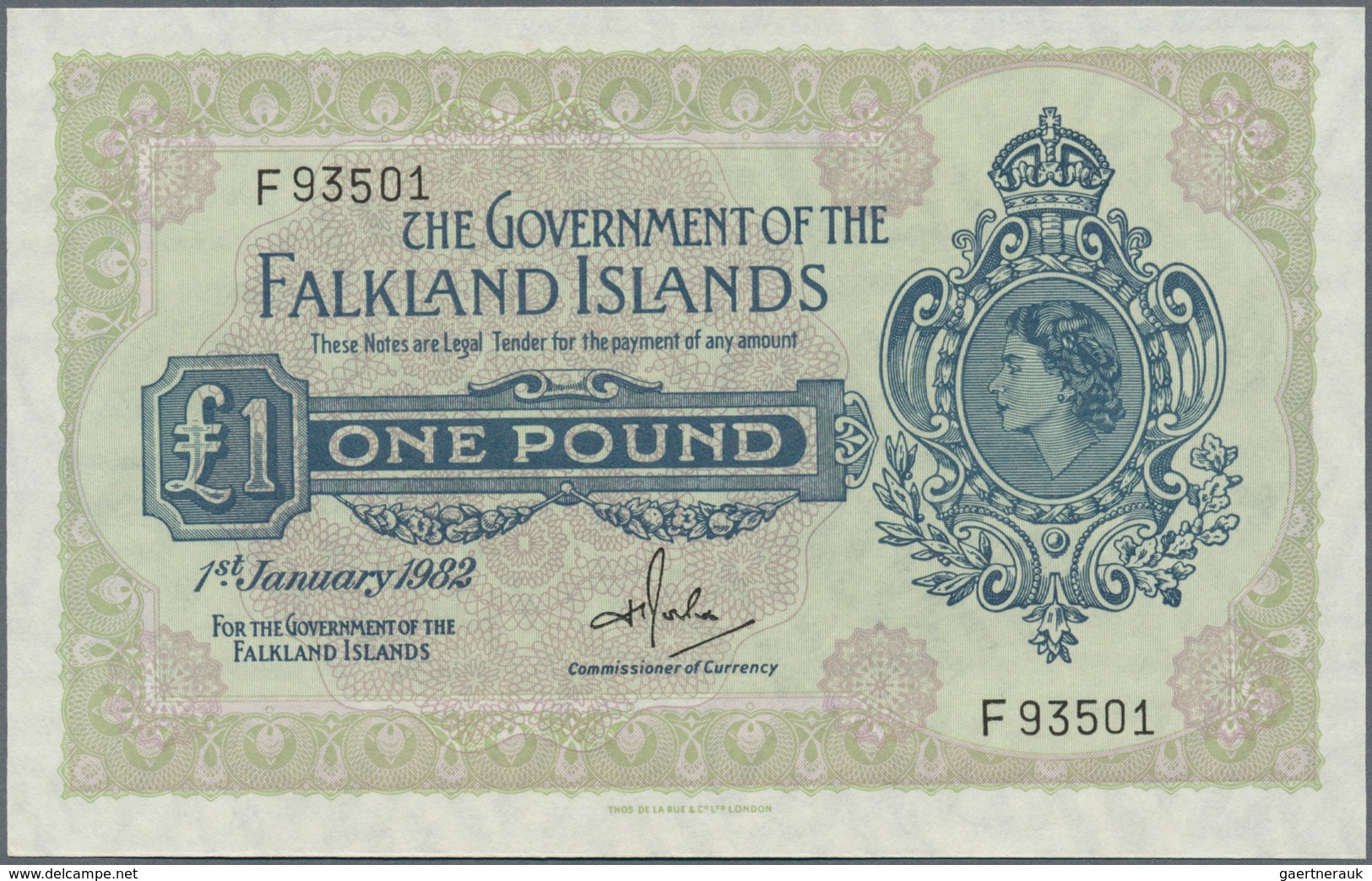 01436 Falkland Islands / Falkland Inseln: 1 Pound 1982 P. 8d In Condition: UNC. - Islas Malvinas