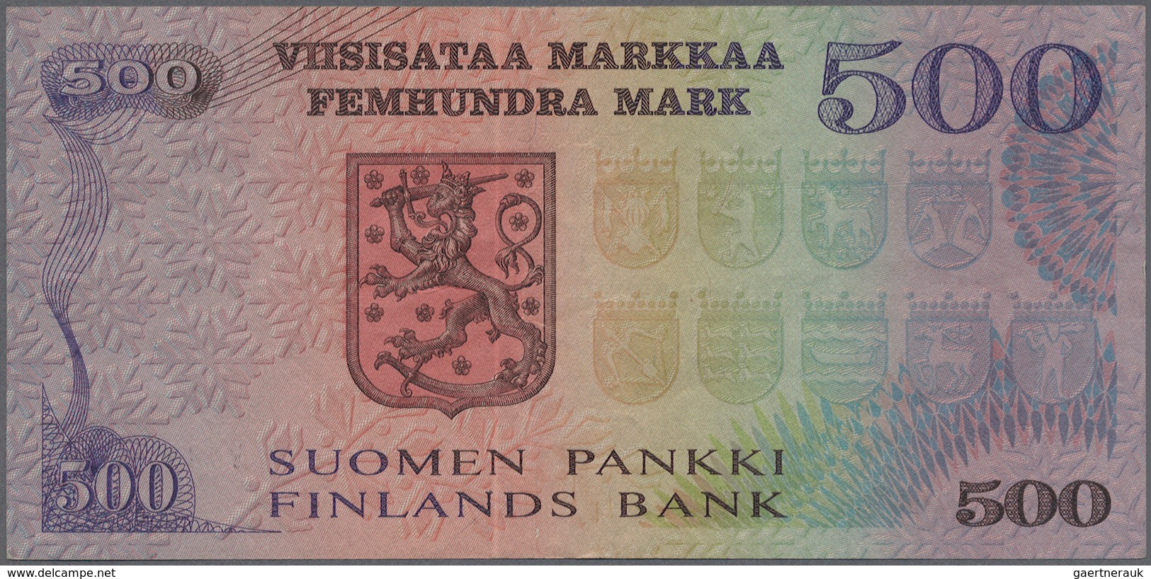 01467 Finland / Finnland: 500 Markkaa 1975 P. 110b, 4 Vertical Folds And Light Handling In Paper But Still - Finlandia