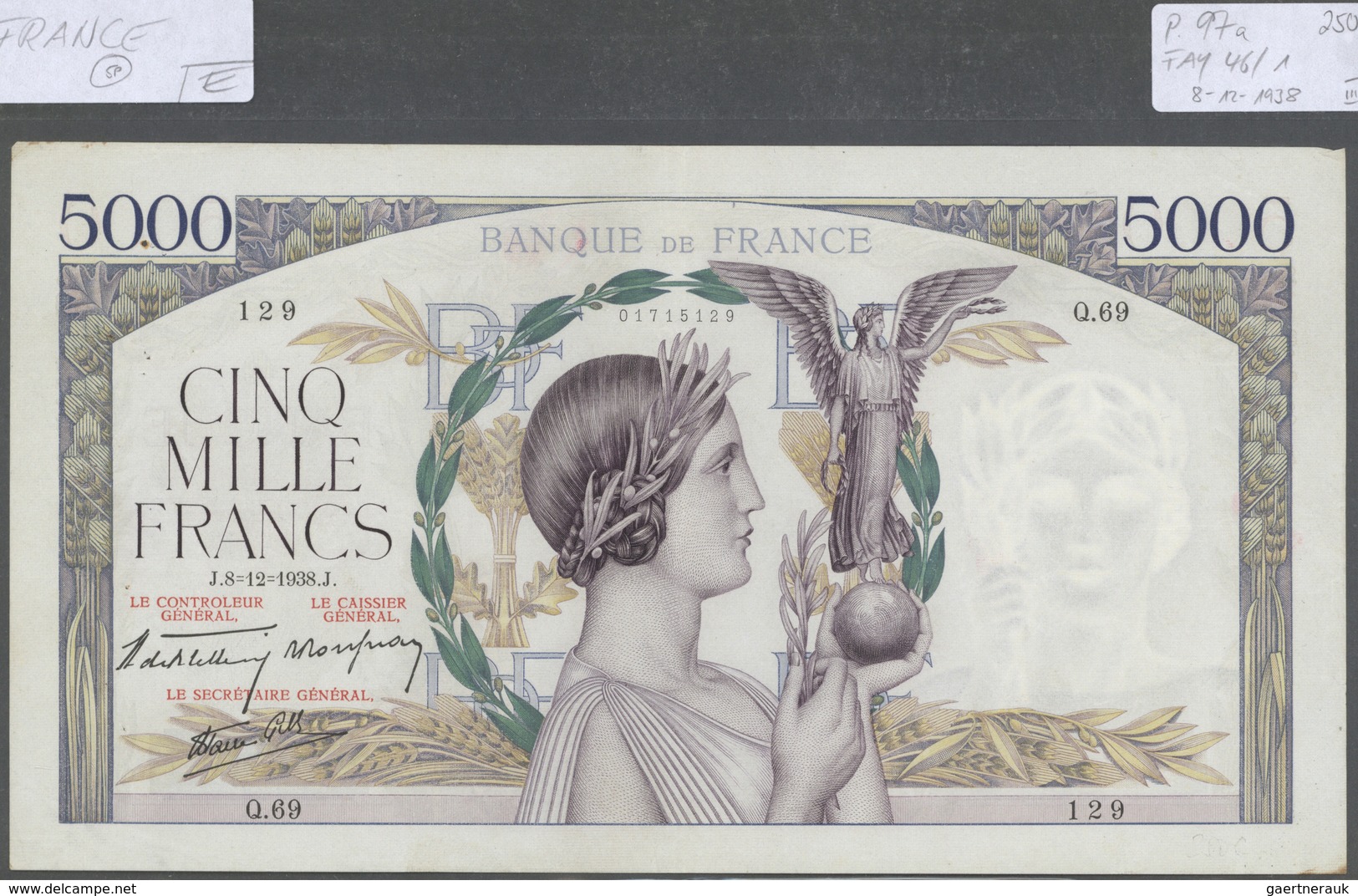 01472 France / Frankreich: Set Of 12 Large Size Banknotes Containing 500 Francs 1920 P. 66h (F), 500 Franc - Otros & Sin Clasificación