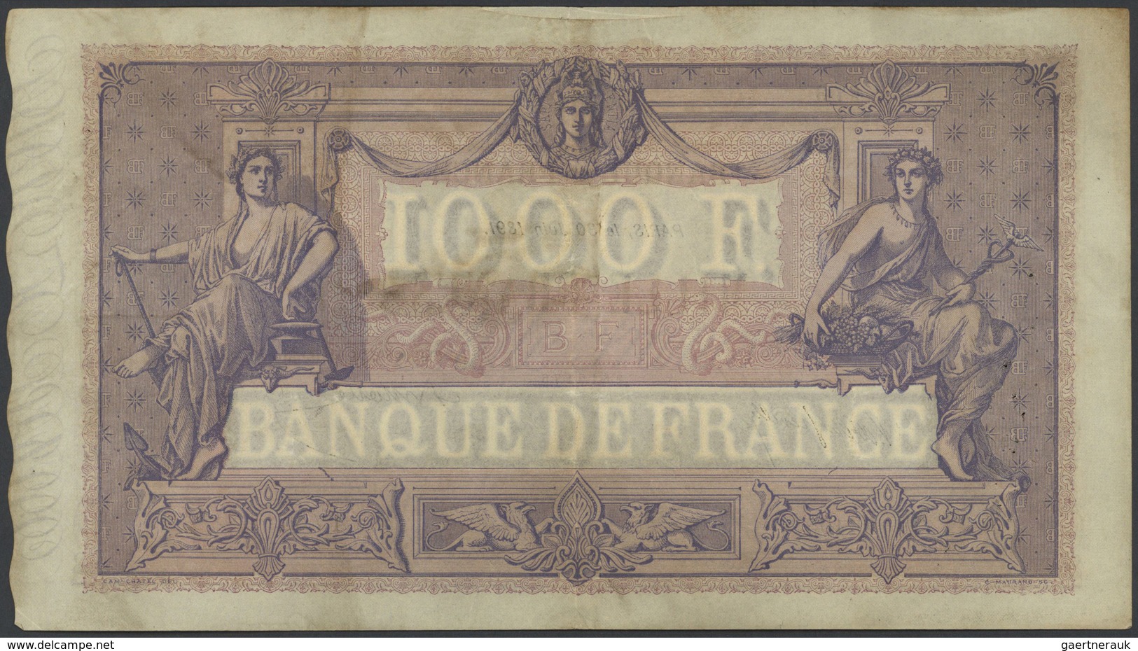 01473 France / Frankreich: 1000 Francs June 30th 1891, P.67b (Fay 36-3) With Signatures: Delmotte, D'Anfre - Altri & Non Classificati