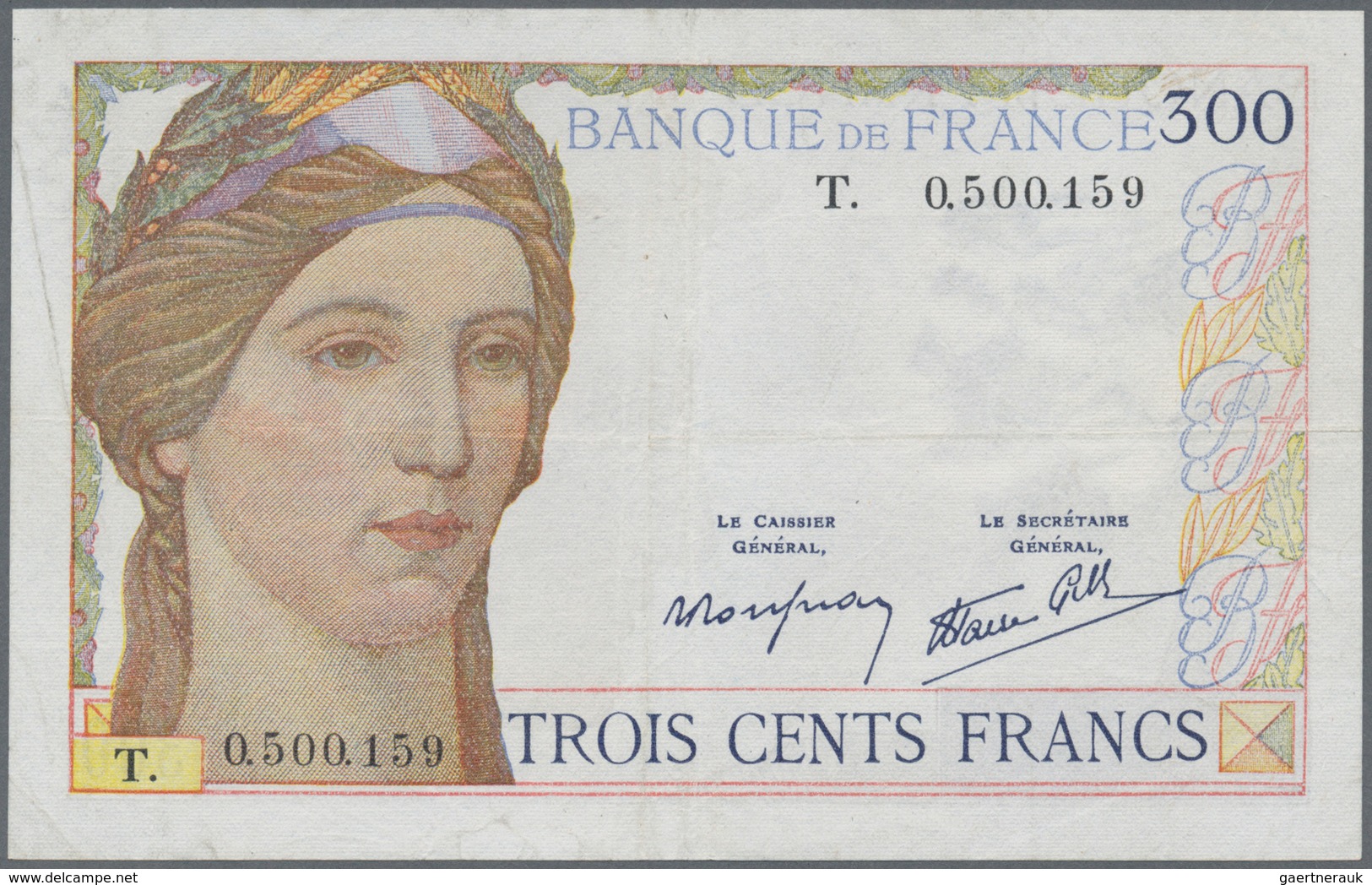 01476 France / Frankreich: 300 Francs 1938 P. 87, Used Note, Pressed, Condition: F. - Otros & Sin Clasificación