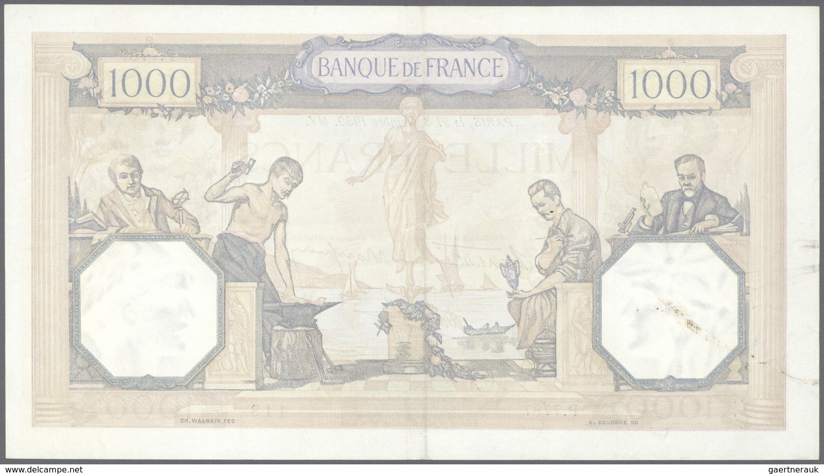 01478 France / Frankreich: Set Of 2 Notes 1000 Francs 1939 P. 90, Both Very Crisp With Original Colors, Li - Altri & Non Classificati