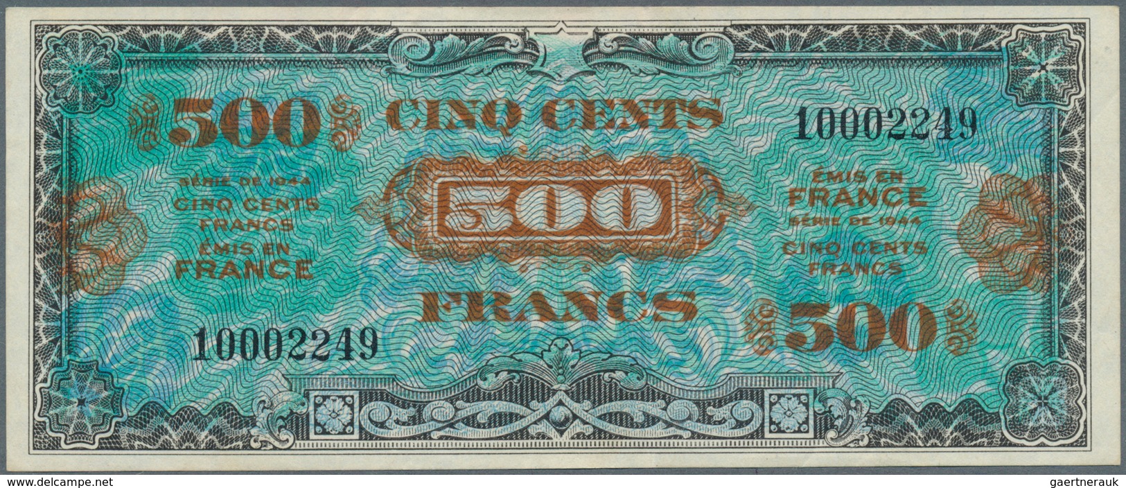 01483 France / Frankreich: 500 Francs 1944, P.119a In XF - Other & Unclassified