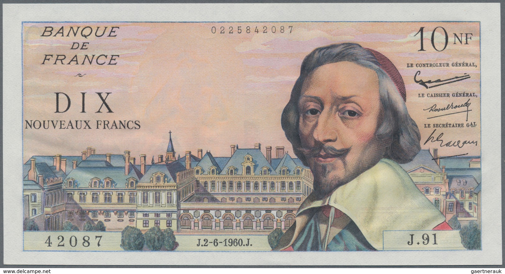 01497 France / Frankreich: 10 Nouveuax Francs 1960 P. 142, Fresh Crisp Original French Banknote Paper With - Otros & Sin Clasificación