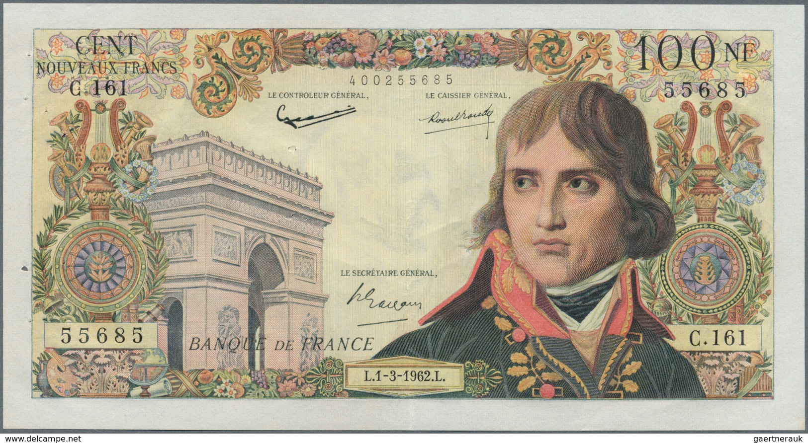 01499 France / Frankreich: 100 Nouvaux Francs 1962 Bonaparte P. 144, Very Crisp Original Paper, Several Pi - Otros & Sin Clasificación