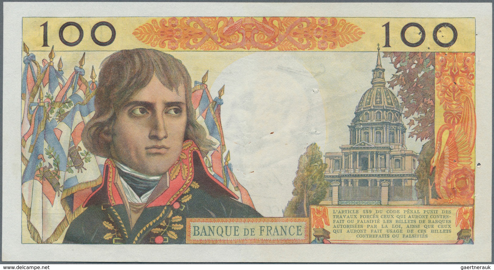 01499 France / Frankreich: 100 Nouvaux Francs 1962 Bonaparte P. 144, Very Crisp Original Paper, Several Pi - Otros & Sin Clasificación