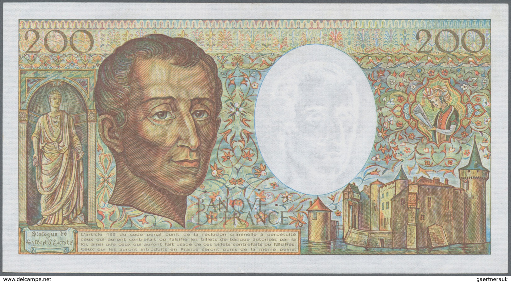 01505 France / Frankreich: 200 Francs 1981 P. 155a, Portrait Montesquieu, Crisp Original Condition Without - Andere & Zonder Classificatie