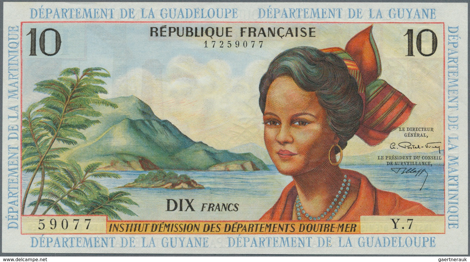 01518 French Antilles / Französische Antillen: 10 Francs ND(1964) P. 8b In Condition: AUNC. - Other - America