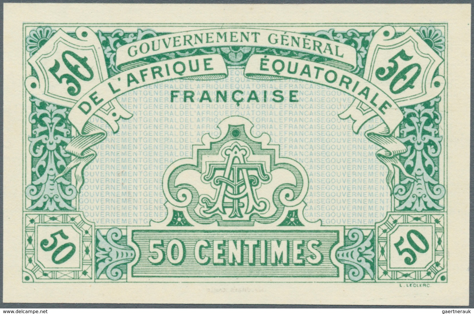 01523 French Equatorial Africa / Französisch-Äquatorialafrika: 50 Centimes ND P. 1a In Condition: UNC. - Guinea Equatoriale