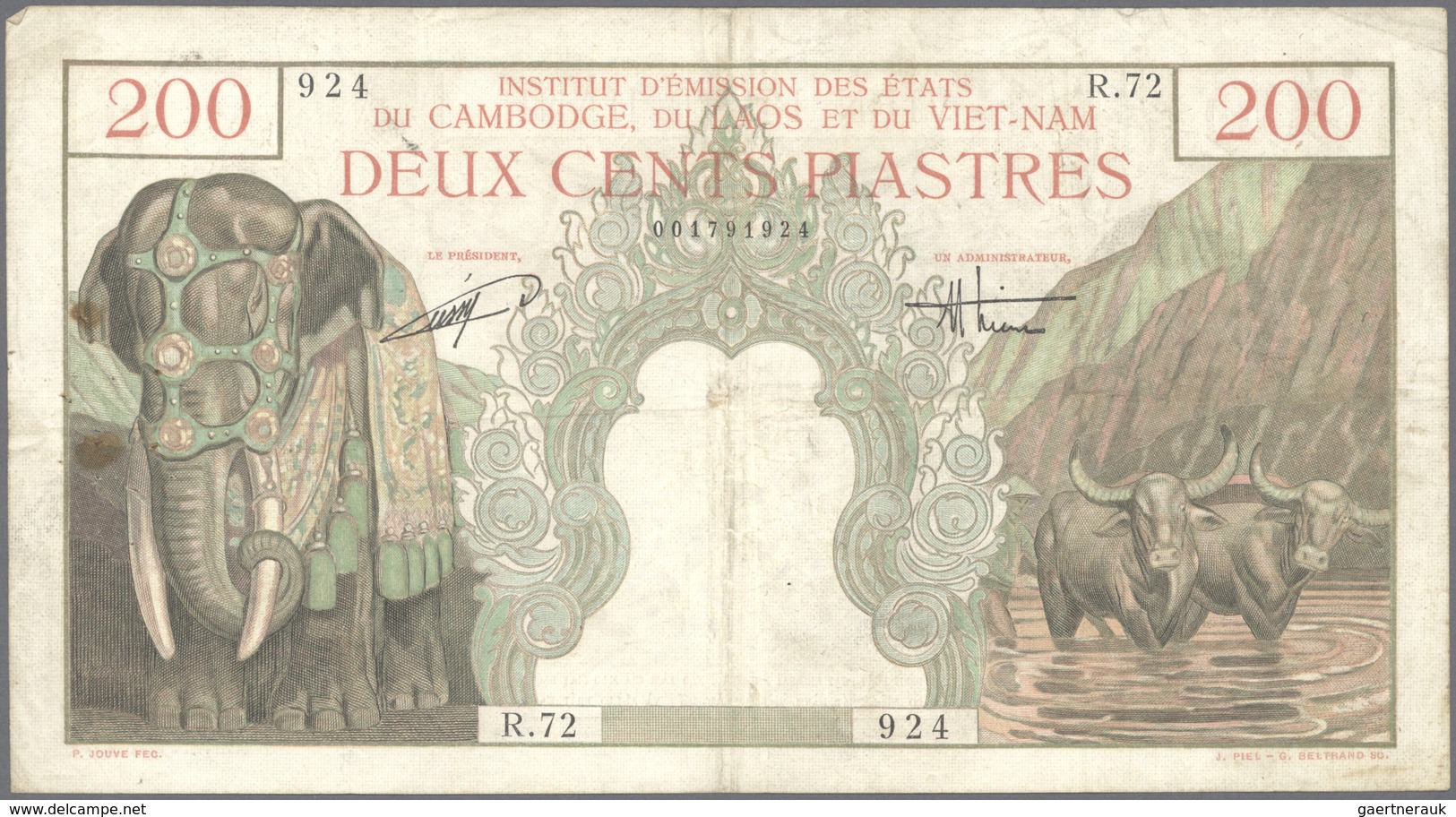 01541 French Indochina / Französisch Indochina: Set Of 3 Large Size Banknotes Containing 20 Piastres P. 50 - Indochina