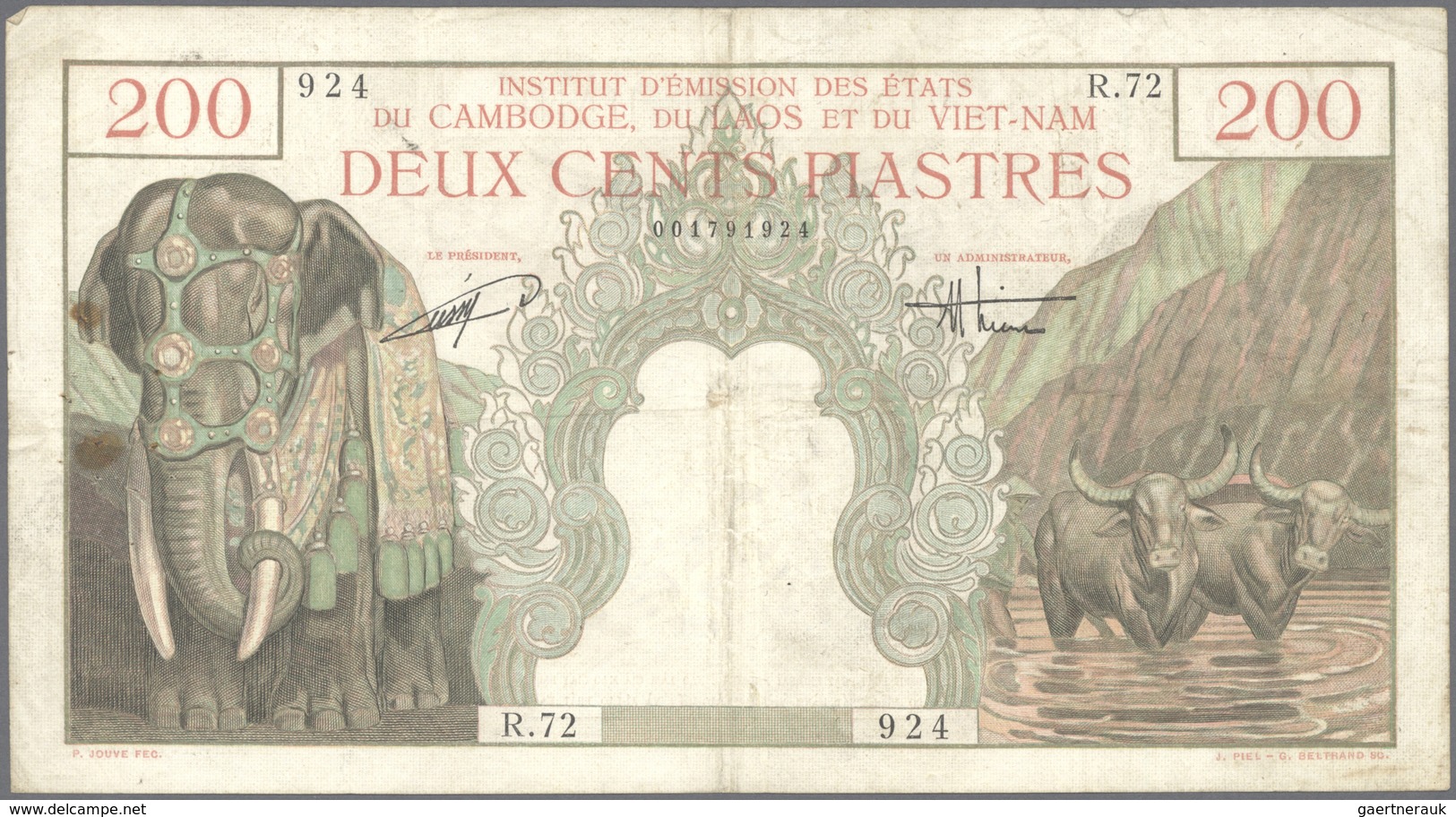 01541 French Indochina / Französisch Indochina: Set Of 3 Large Size Banknotes Containing 20 Piastres P. 50 - Indocina