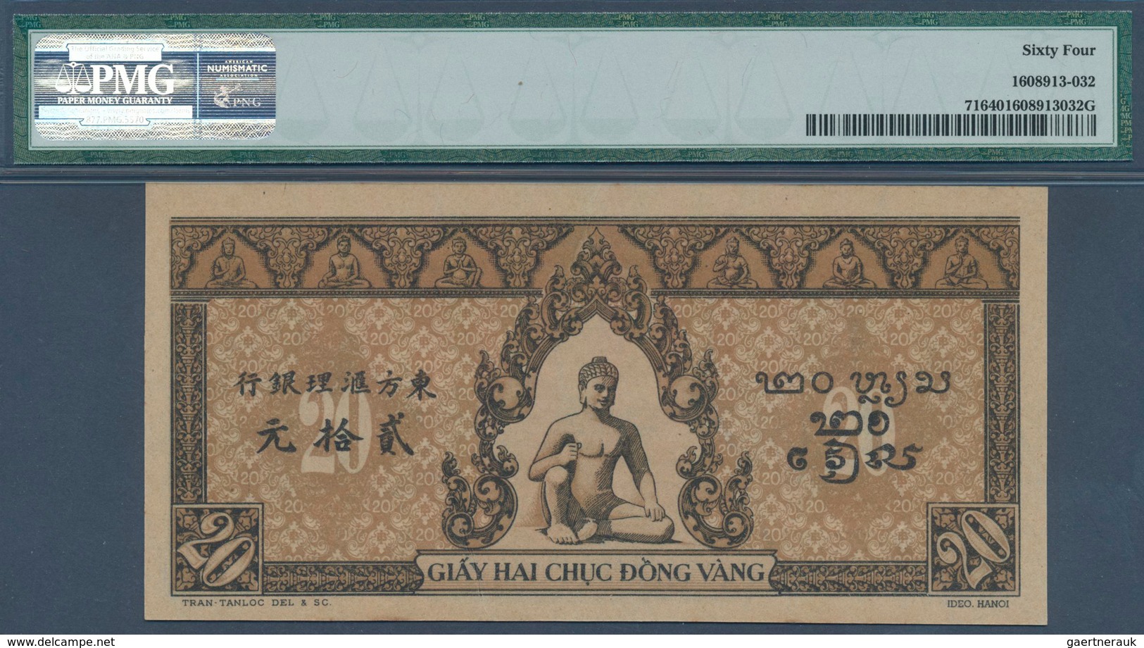 01543 French Indochina / Französisch Indochina: 20 Piastres ND(1942-45) P. 71, In Condition: PMG Graded 64 - Indochina